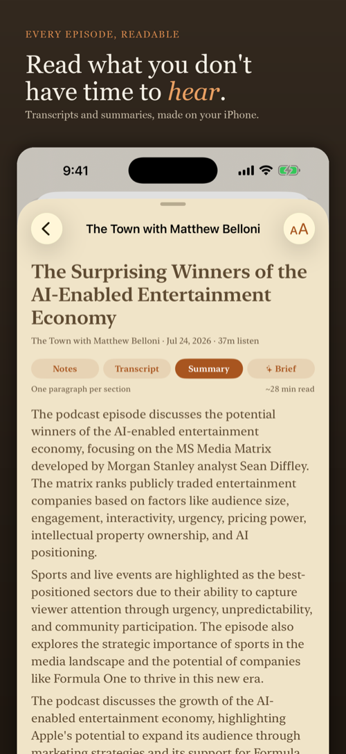 Attunex reader displaying an episode summary